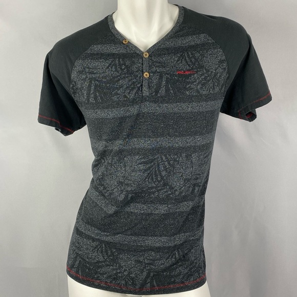 Projek Raw | Mens Henley Black/Red Heather Tee XL - Picture 1 of 7